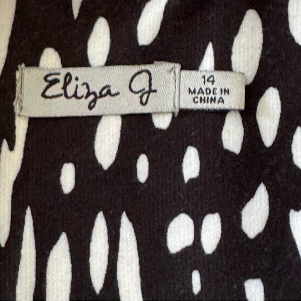 Eliza J Polka Dot And Striped Fit And Flare Dress - Picture 14 of 15